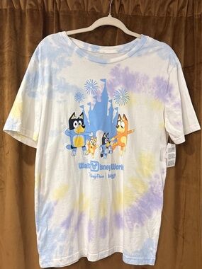 Disney Parks 2026 WDW Bluey Tie Dye Adult  T-Shirt Size Small NWT